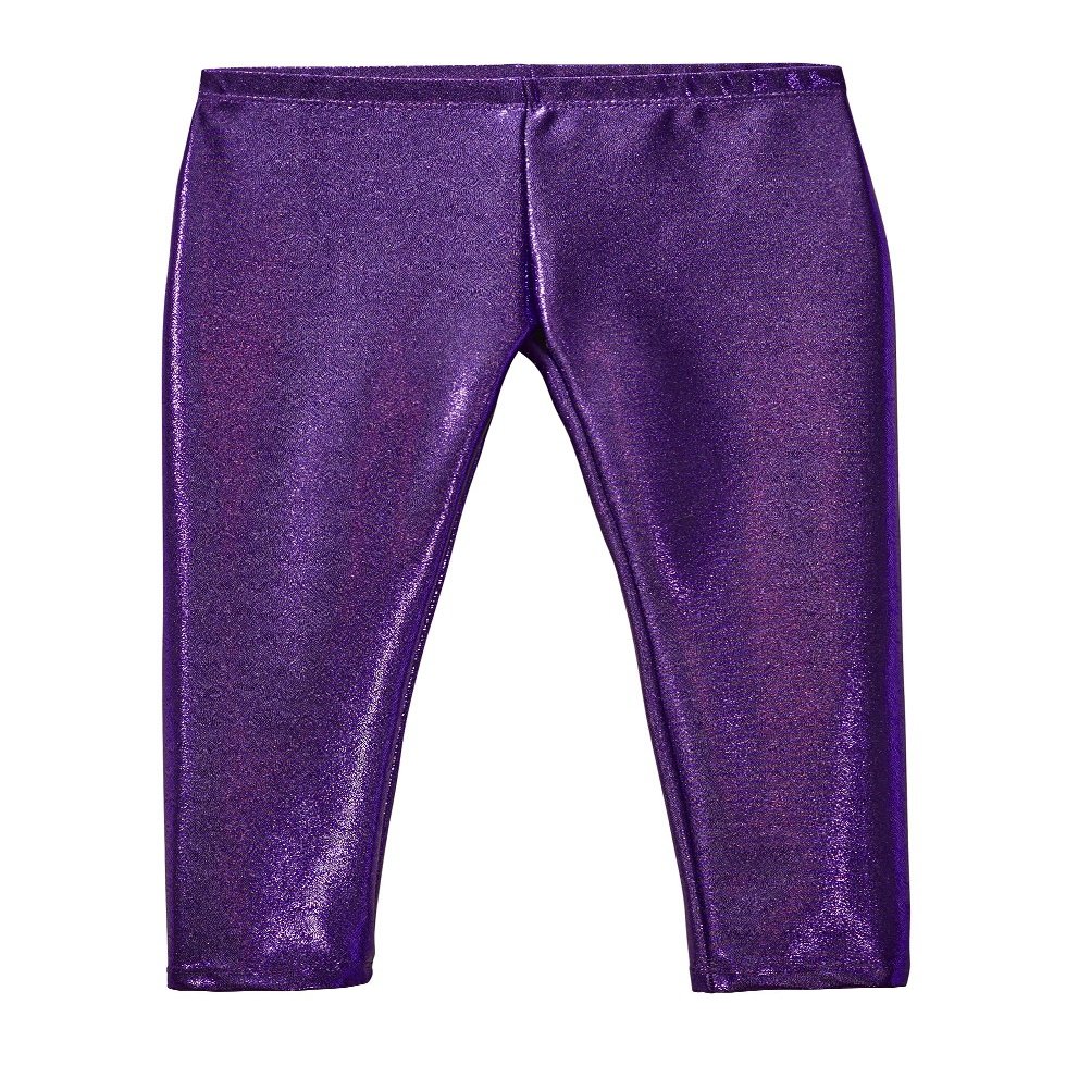 City Threads Girls Leggings Metallic Mermaid Print Shiny Colorful Fun Ankle Length for Style Fashion Parties Pop of Color, Sparkly Shimmer Purple, 10
