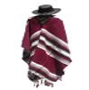 Sharpshooter Clint Eastwood Western Black Cowboy Hat & Burgandy Poncho Set (XX-Large Black Hat & Burgandy Poncho, XX-Large Black Hat & Burgandy Poncho) view 4