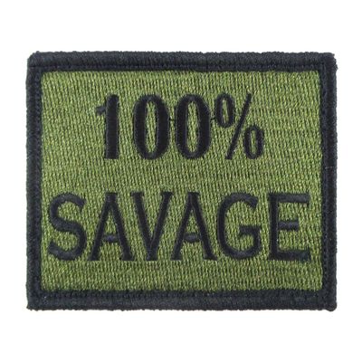 100% Savage Hook and Loop Fully Embroidered Morale Tags Patch (Green and Black)