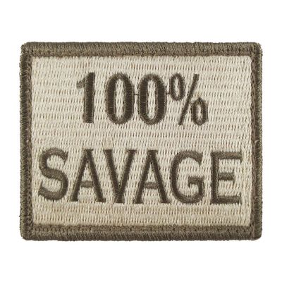 100% Savage Hook and Loop Fully Embroidered Morale Tags Patch (Subdued)