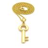 NYFASHION101 Polished Lever Lock Key Pendant w/2mm 24" Rope Chain Necklace, Gold-Tone view 1