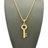 NYFASHION101 Polished Lever Lock Key Pendant w/2mm 24" Rope Chain Necklace, Gold-Tone view 2