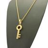 NYFASHION101 Polished Lever Lock Key Pendant w/2mm 24" Rope Chain Necklace, Gold-Tone view 3
