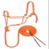 Weaver Leather Diamond Braid Rope Halter and Lead, Orange/Mint view 1