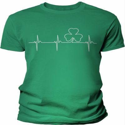Irish Heartbeat - Irish Pride St Patricks Day Shirt for Men - F/Kelly-2X