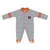 Creative Knitwear College Baby Infant Sports Shoe Footed Romper Long Sleeve- Auburn Tigers Logo, Oxford/Orange, Size 0-3 Months view 1