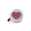 Cruiser Candy Super Bling Bicycle Bells, Rhinestone Bike Bells, Alloy Ringer for Nice Classic Bicycle Bell Ring Sound, Beach Cruiser, City Bike, Ebikes Universal Fit (Pink White Heart) view 1
