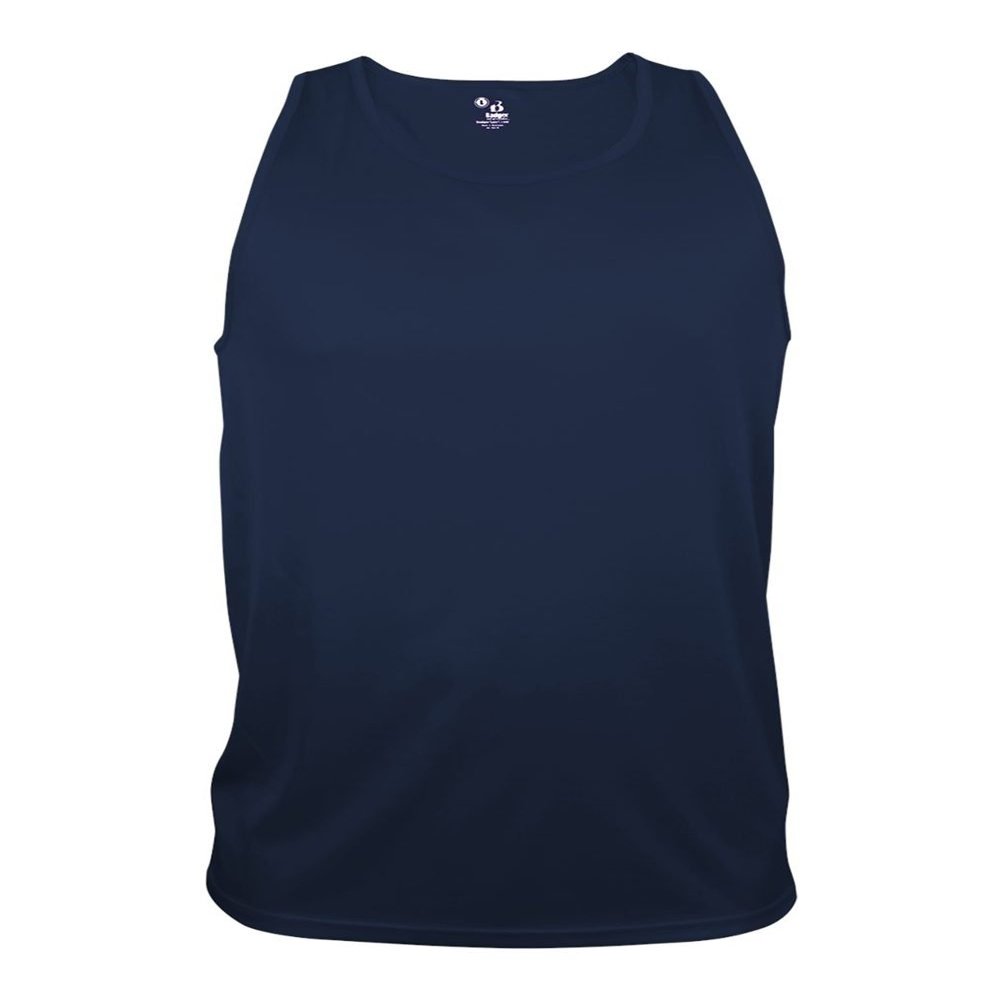 Badger Sport Navy Tank (Youth Large Athletic Sleeveless Wicking Tank Top
