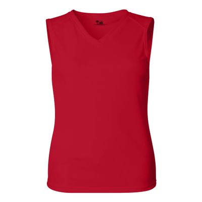 Badger Sport Red Youth Large Sleeveless Wicking Tee