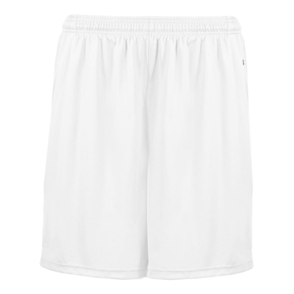 Badger Sport White 10" Adult Medium Athletic B-Core Pocketed Shorts