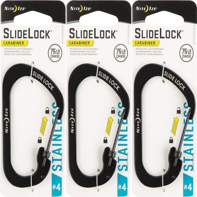 Nite Ize Csl4-01-R6 #4 Black Slidelock Carabiner