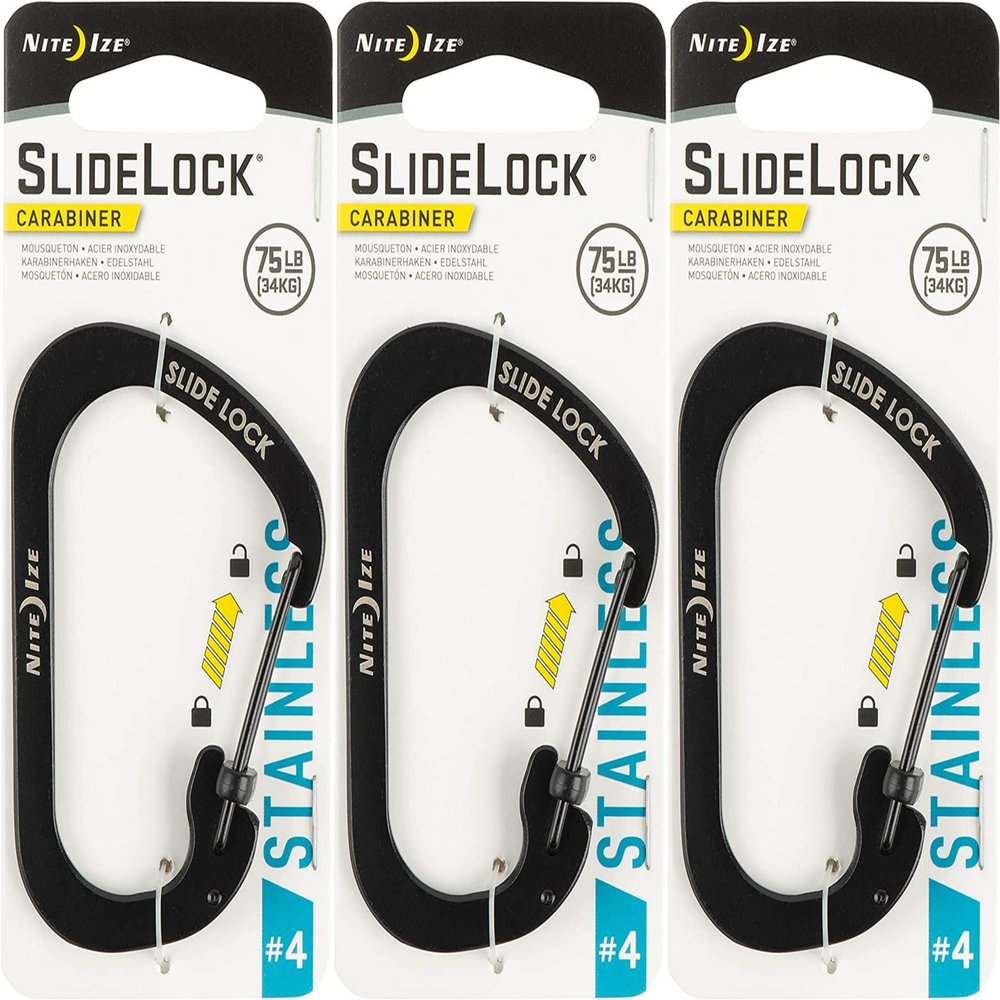 Nite Ize Csl4-01-R6 #4 Black Slidelock Carabiner