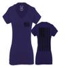 0021. Vintage American Flag United States of America Military us USA Patriotic Style for Women V Neck Fitted T Shirt (Navy Blue, Medium) view 1
