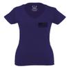0021. Vintage American Flag United States of America Military us USA Patriotic Style for Women V Neck Fitted T Shirt (Navy Blue, Medium) view 2