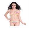 Bestgift Women's Color Stripes Tie Side Underwired Two Piece String Bikini Sets Multicolor XL view 1
