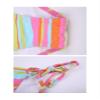 Bestgift Women's Color Stripes Tie Side Underwired Two Piece String Bikini Sets Multicolor XL view 4