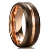 King Will Tungsten Carbide Wedding Band for Men Women-8mm Width in Brown with Grooved Center Wedding Ring Matte Finished Suitable for Work, Gym Comfort Fit Size 13 view 1