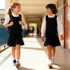 Bienzoe Girls School Uniform Jumper: Stretch Fit Pleated Hem Kids Sleeveless Dress Black 4 view 2