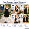 Bienzoe Girls School Uniform Jumper: Sleeveless Pleated Dress Black 6X view 3