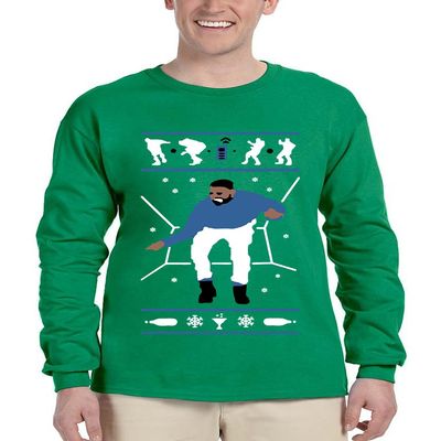 ALLNTRENDS Men's Long Sleeve Hotline Bling Blue Hotline Ugly Sweater (XL, Green)