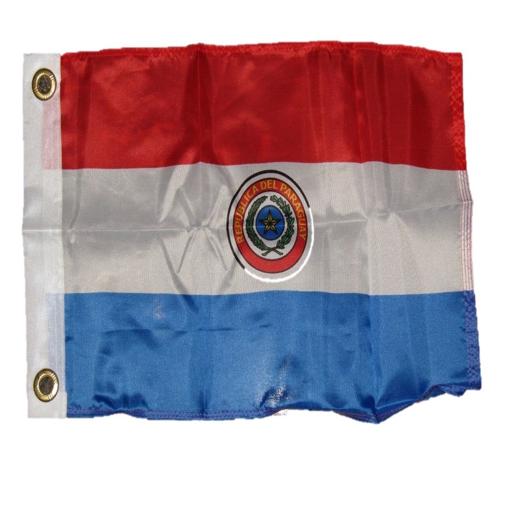 AES 12x18 12"x18" Country of Paraguay Boat Motorcycle Flag Brass Grommets