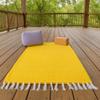 Open Road Goods Handmade Solid Color Yoga Blanket - Thick Mexican Blanket or Throw - Made for Yoga! (Yellow Blanket) view 4