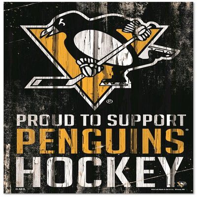 Wincraft NHL Pittsburgh Penguins SignWood Proud to Support Design, Team Color, 11x17
