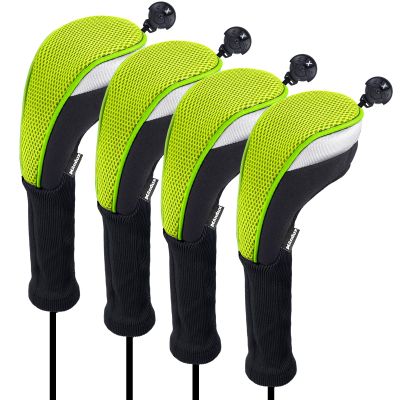 Andux 4pcs/Pack Long Neck Golf Hybrid Club Head Covers Dial No. Tag CTMT-02 Green