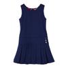 Bienzoe Girls School Uniform Jumper: Stretch Fit Pleated Hem Kids Sleeveless Dress Navy 14 view 1