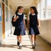 Bienzoe Girls School Uniform Jumper: Stretch Fit Pleated Hem Kids Sleeveless Dress Navy 14 view 2