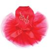Dreidel - Small - (Blue, Silver, & Gold) - Bling Rhinestone Hanukkah Dog Tutu Dress, XS Red view 1
