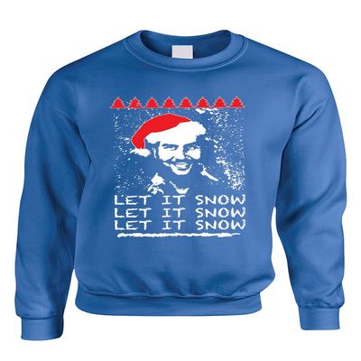 ALLNTRENDS Adult Sweatshirt Let It Snow Ugly Christmas Winter Funny Xmas Top (3XL, Royal Blue)