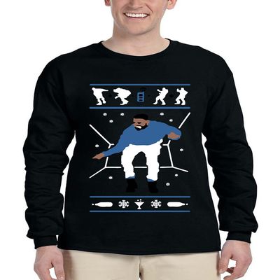 ALLNTRENDS Men's Long Sleeve Hotline Bling Blue Hotline Ugly Sweater (2XL, Black)