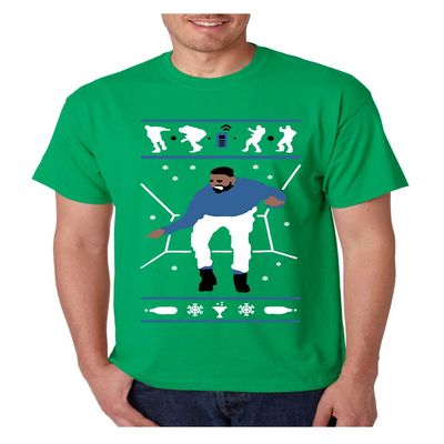 ALLNTRENDS Men's T Shirt Hotline Bling Blue Hotline Xmas Ugly Sweater Holiday (S, Irish Green)