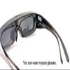BEISON Driving Glasses Flipup Coverup Polarized Fitover Sunglasses B-6453 (Matte black, Smoke grey) view 4