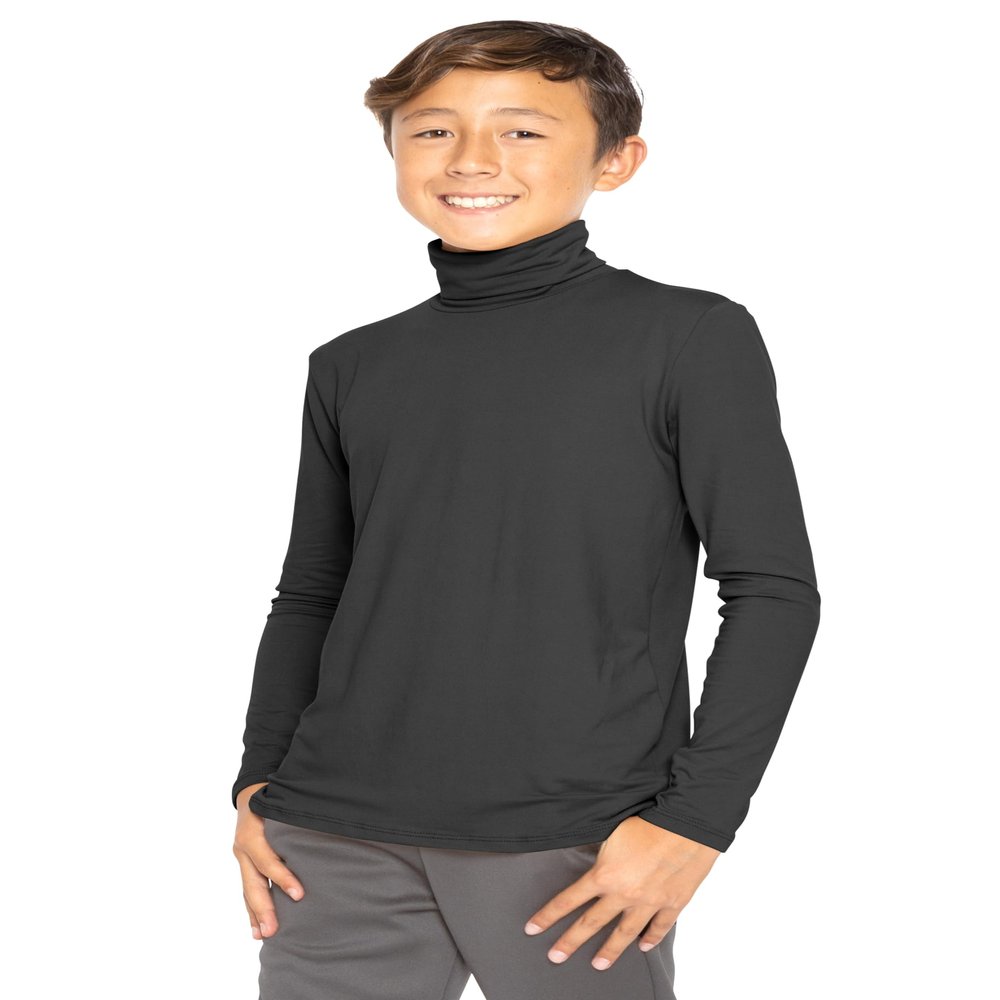 Boy's Oh So Soft Turtleneck Black Small