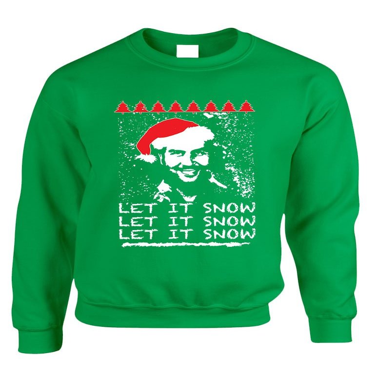 ALLNTRENDS Adult Sweatshirt Let It Snow Ugly Christmas Winter Funny Xmas Top (3XL, Irish Green)