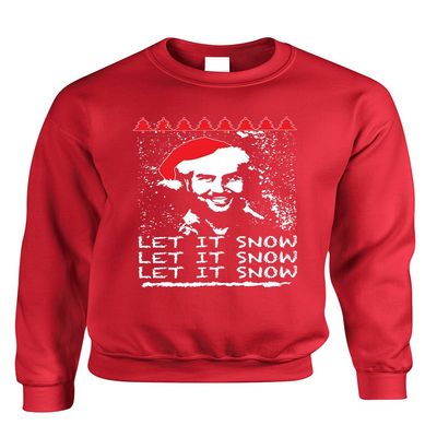 ALLNTRENDS Adult Sweatshirt Let It Snow Ugly Christmas Winter Funny Xmas Top (2XL, Red)