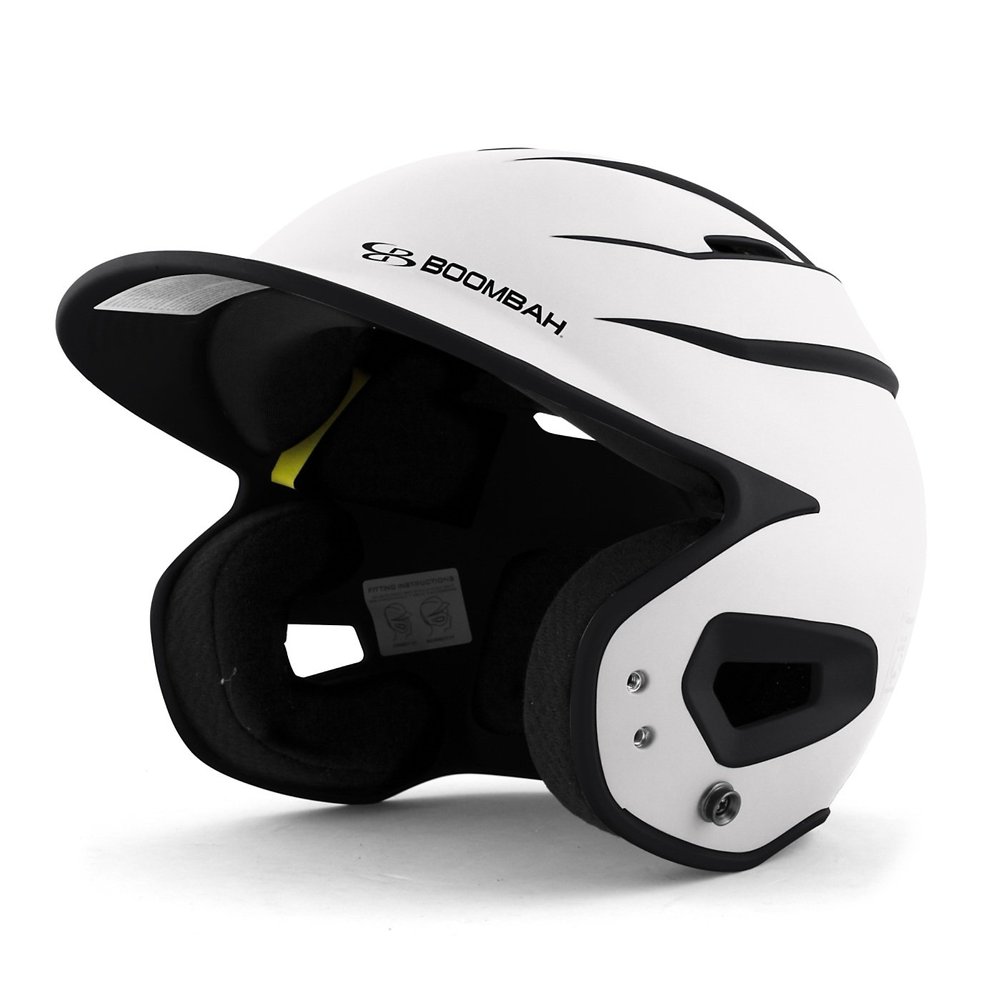 Boombah DEFCON Batting Helmet Sleek Profile White/Black - Size Senior 7" - 7 3/4"