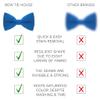 Bow Tie House Clip on Bow Tie for Boys - Cute Natural Blue & Deep Navy Bowties - Shop Medium & Electric Royal Blue Costume BowTies view 3