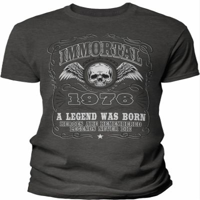 1976 Birthday Shirt for Men - Immortal 1976 A Legend was Born - 50th Birthday Gift - F/Dk. Heather-002-4X
