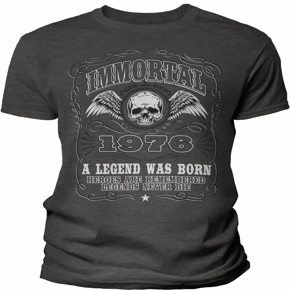 1976 Birthday Shirt for Men - Immortal 1976 A Legend was Born - 50th Birthday Gift - F/Dk. Heather-002-4X