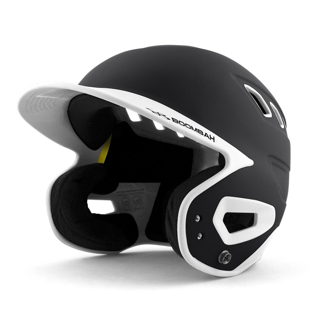 Boombah DEFCON Batting Helmet Black/White - Size Senior 7" - 7 3/4"