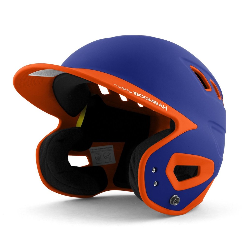 Boombah DEFCON Batting Helmet Royal Blue/Orange - Size Junior 6 1/4" - 7"