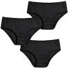 Made in USA Girls' Soft Briefs Underwear in Soft Cotton - Toddler Training Underpants Panties - Perfect for Sensitive Skins SPD Sensory Friendly Cloting 3-Pack, Black, 4 view 1