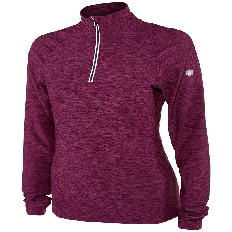 ASICS Womens Thermopolis 1/2 Zip, Prune Heather, X-Large