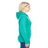 J America Ladies' Odyssey Striped Poly Fleece Lapover Hood L DYNASTY GRN STRP view 2