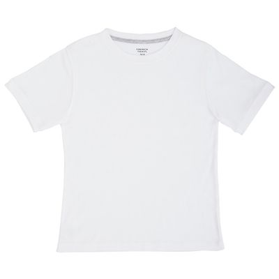 French Toast Big Boys 2x2 Rib Tee, White, 8