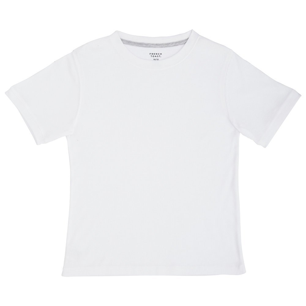 French Toast Big Boys 2x2 Rib Tee, White, 8
