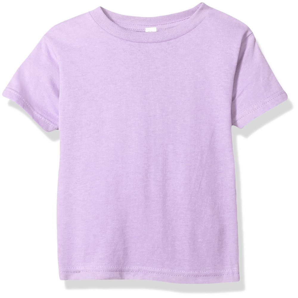 Clementine Apparel Baby Little Girls' Short-Sleeve Basic T-Shirt, Lavender, 2T